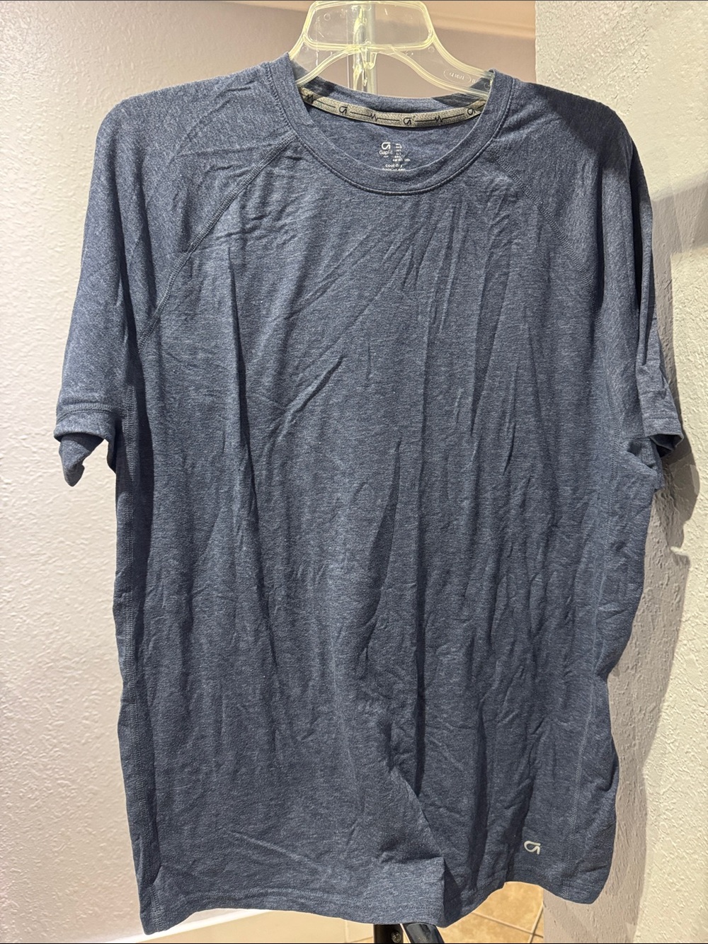 GAP Men's Heathered Navy Short Sleeve Crewneck Tee